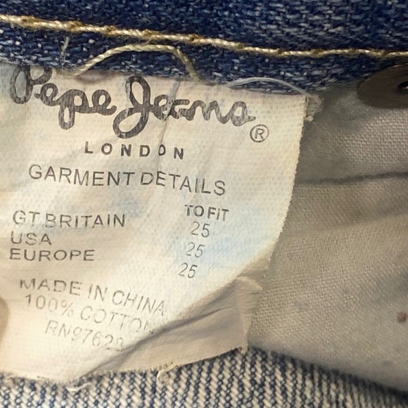 Pepe Jeans Y2K Women 25 F73 Light Wash Straight Leg Low Rise Denim Jeans Faded - Picture 5 of 12